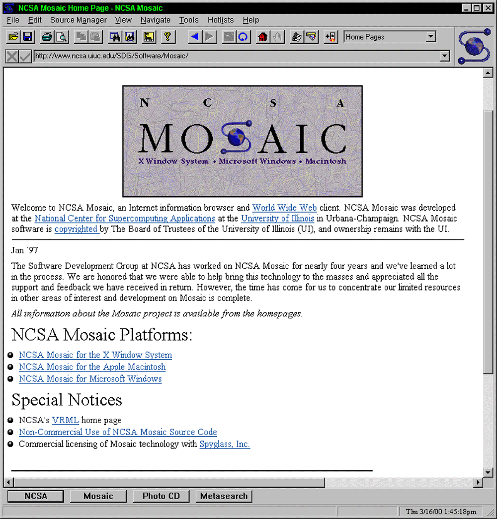 NCSA MOSAIC™, source: http://www.ncsa.illinois.edu/enabling/mosaic